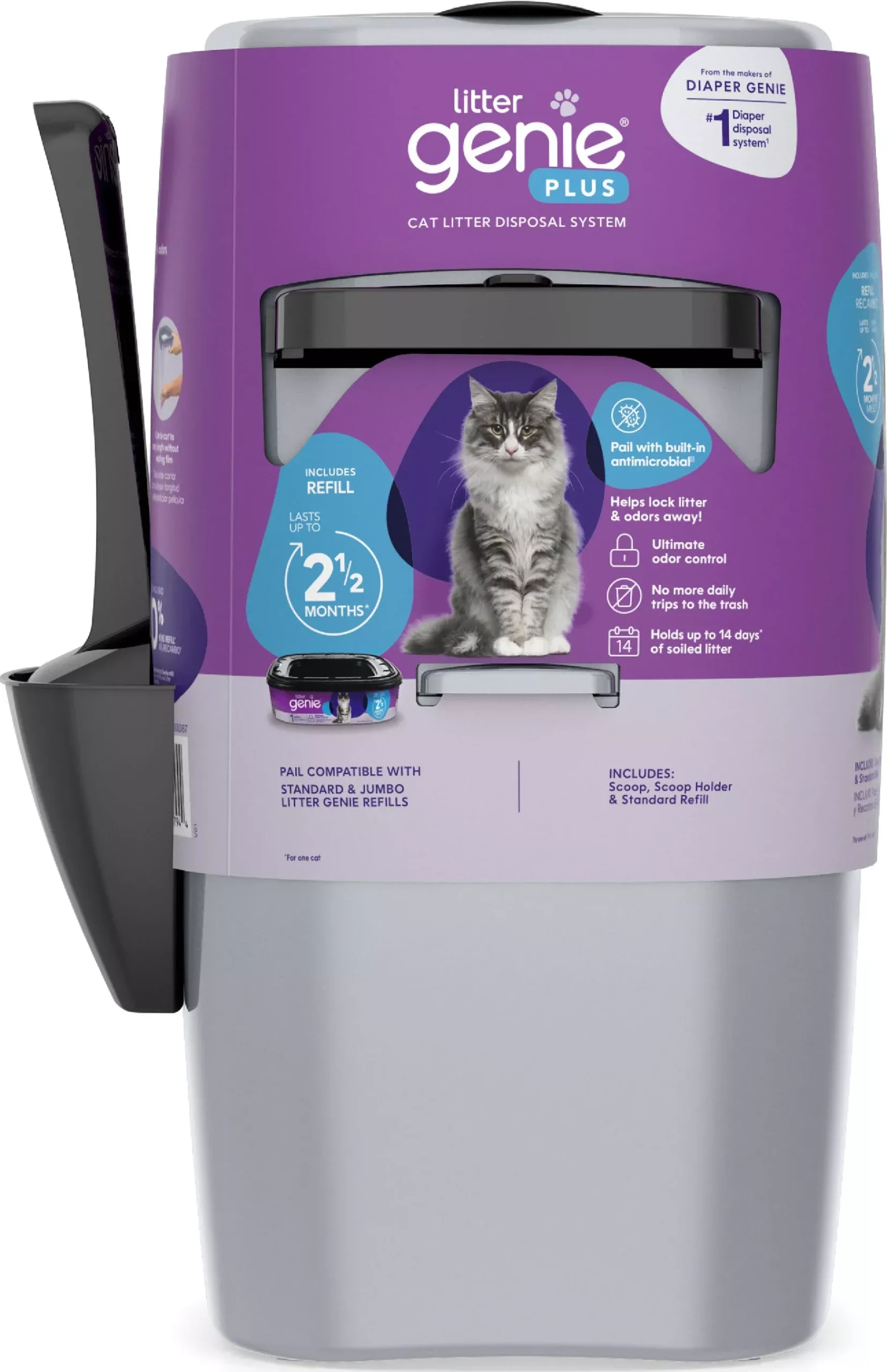 Litter Genie Plus Cat Litter Disposal System Silver
