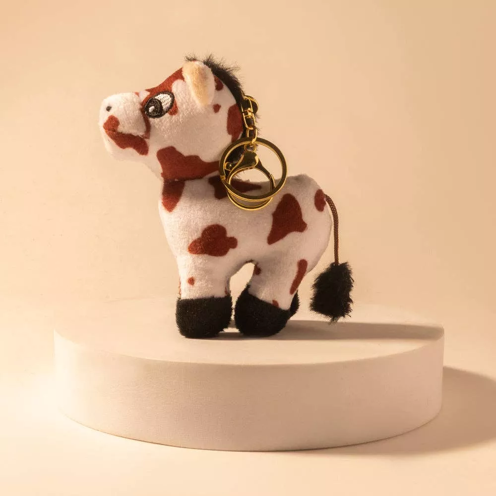 Little Pinto Bag Charm in Ivory Spot
