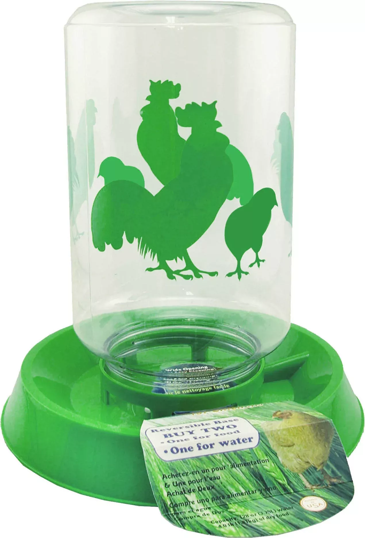 Lixit Chicken Feeder/Waterer Combo, Green, 128 oz