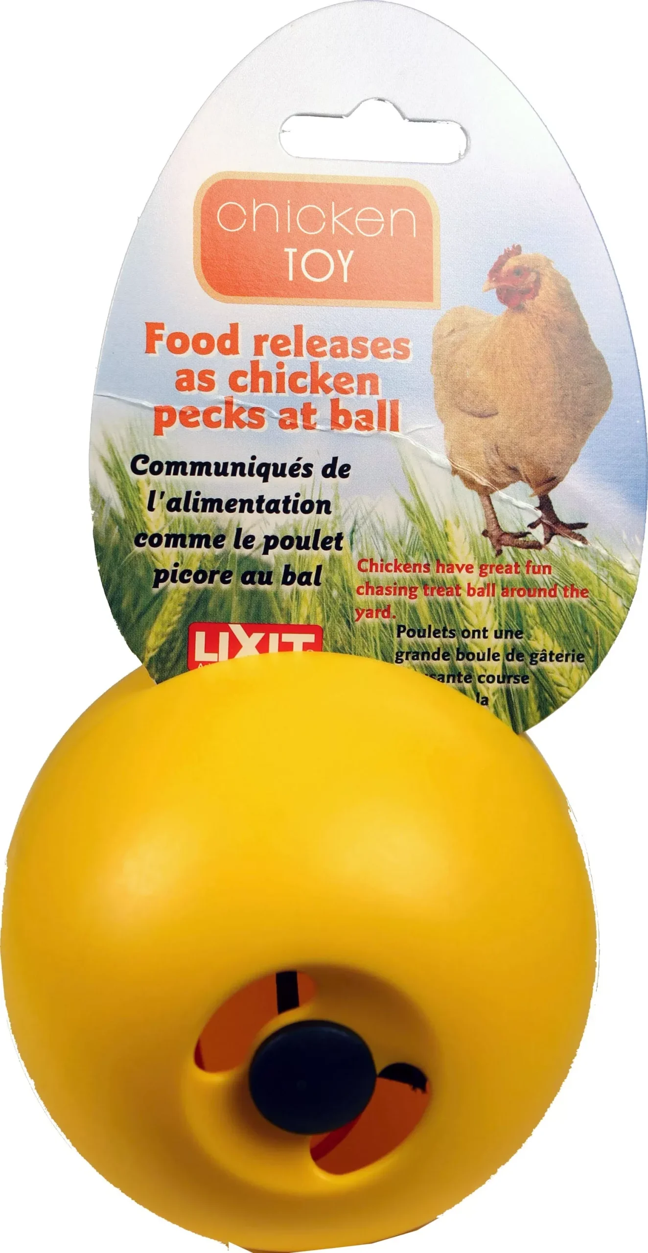Lixit Chicken Toy Universal Treat Dispenser Yellow