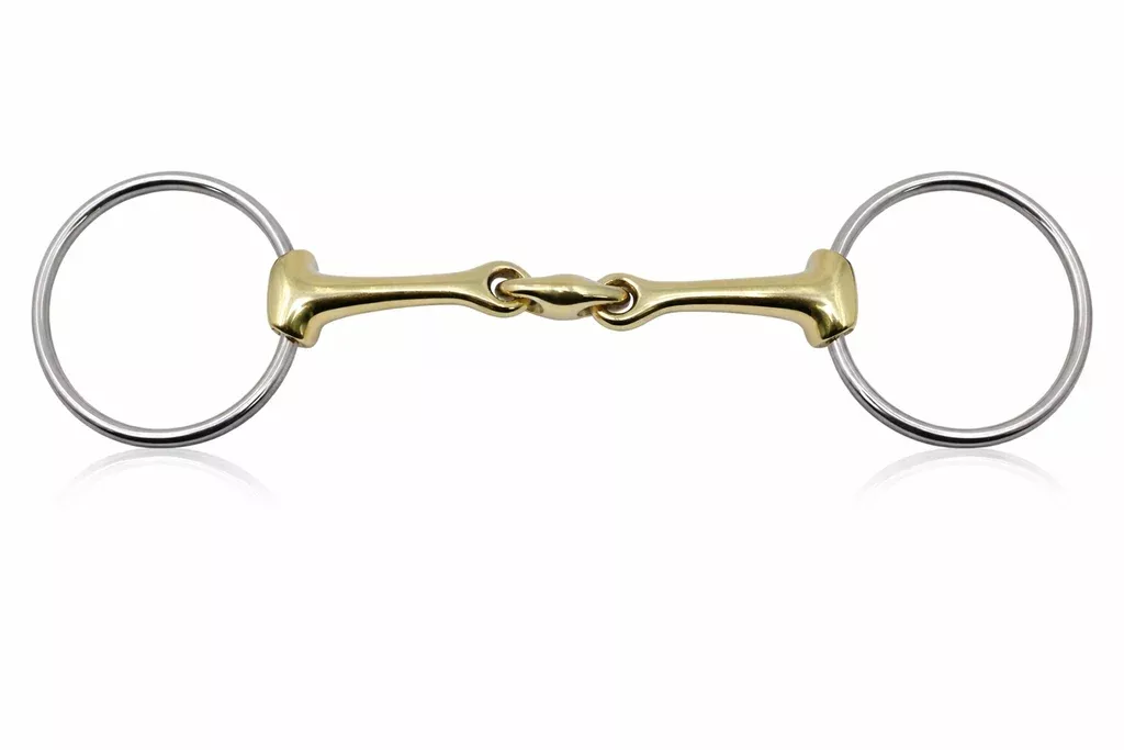 Loose Ring Snaffle Pinchless Lozenge Dog Bone Brass 6" Horse Bit 5558D