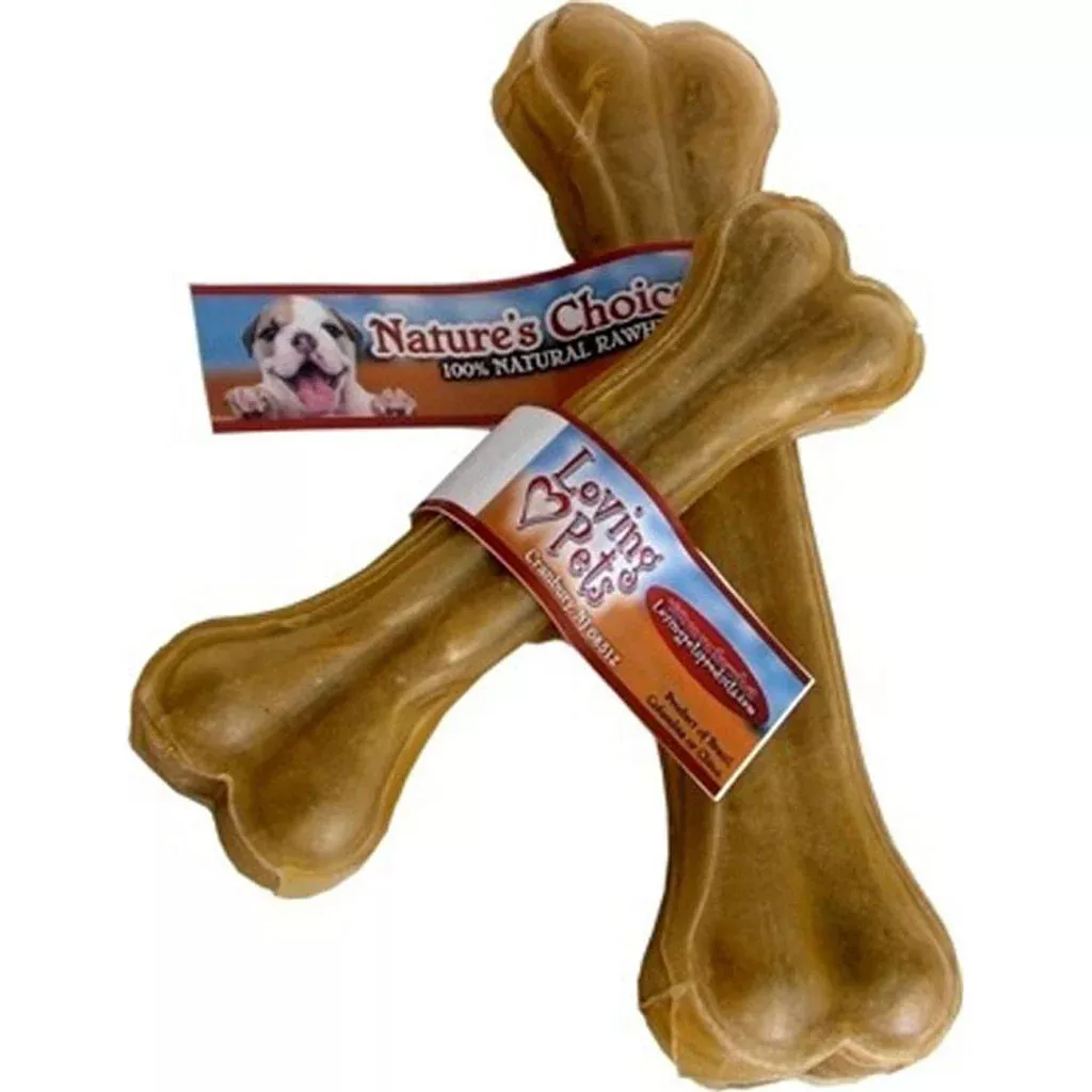 Loving Pets Nature's Choice Pressed Rawhide Bone Natural 8 In