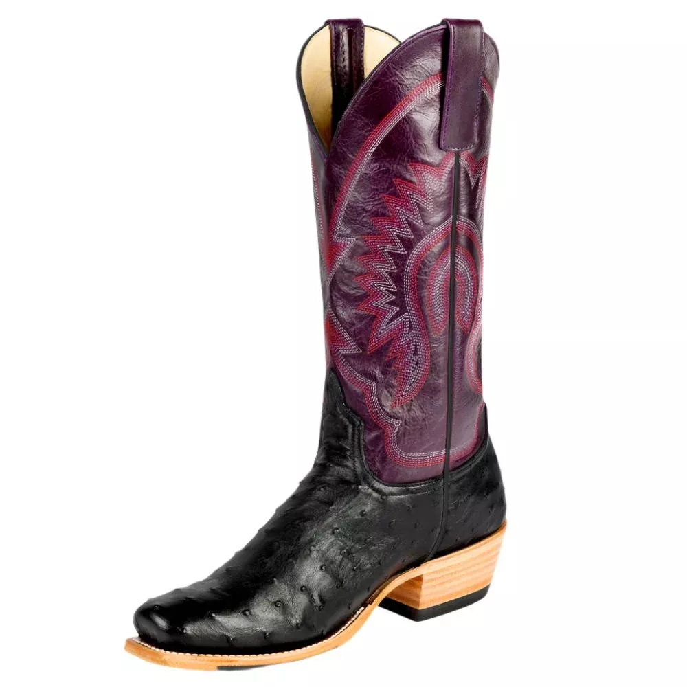 Macie Bean Black Full Quill Ostrich Boot