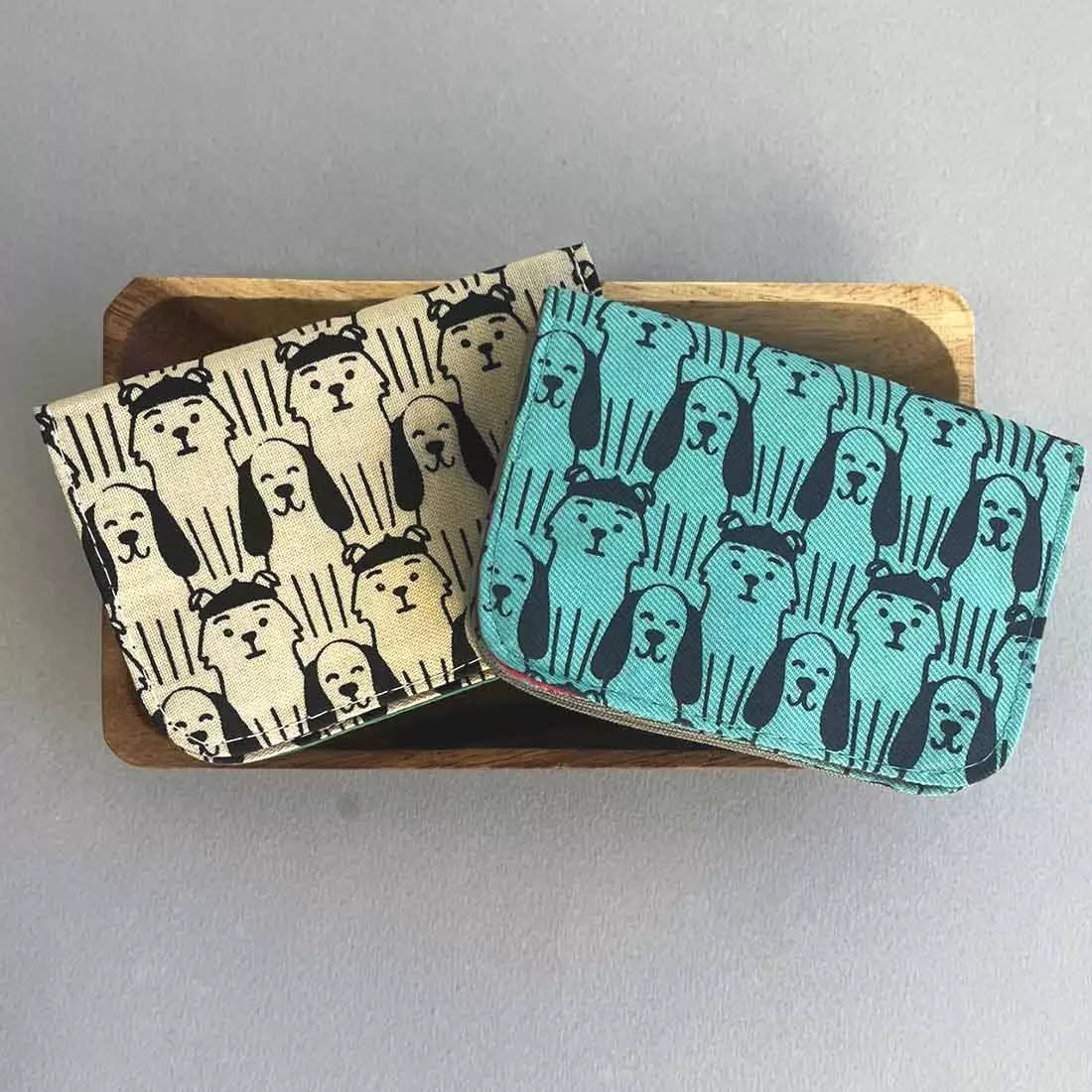 Malia Designs - Canvas Card Holder - Mini Wallet - Dog Prints