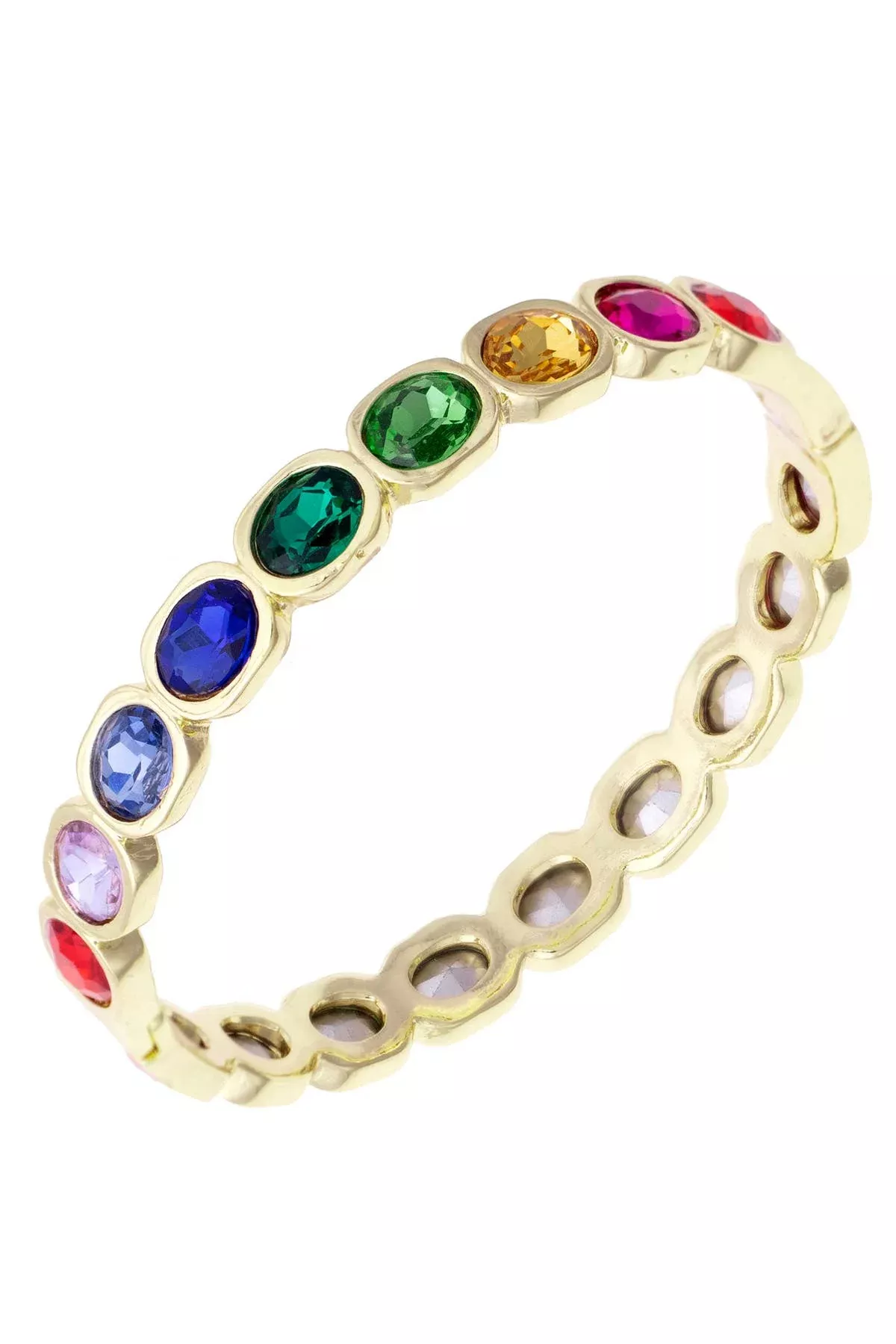 Margeaux Rainbow Baguette Hinge Bangle in Multi