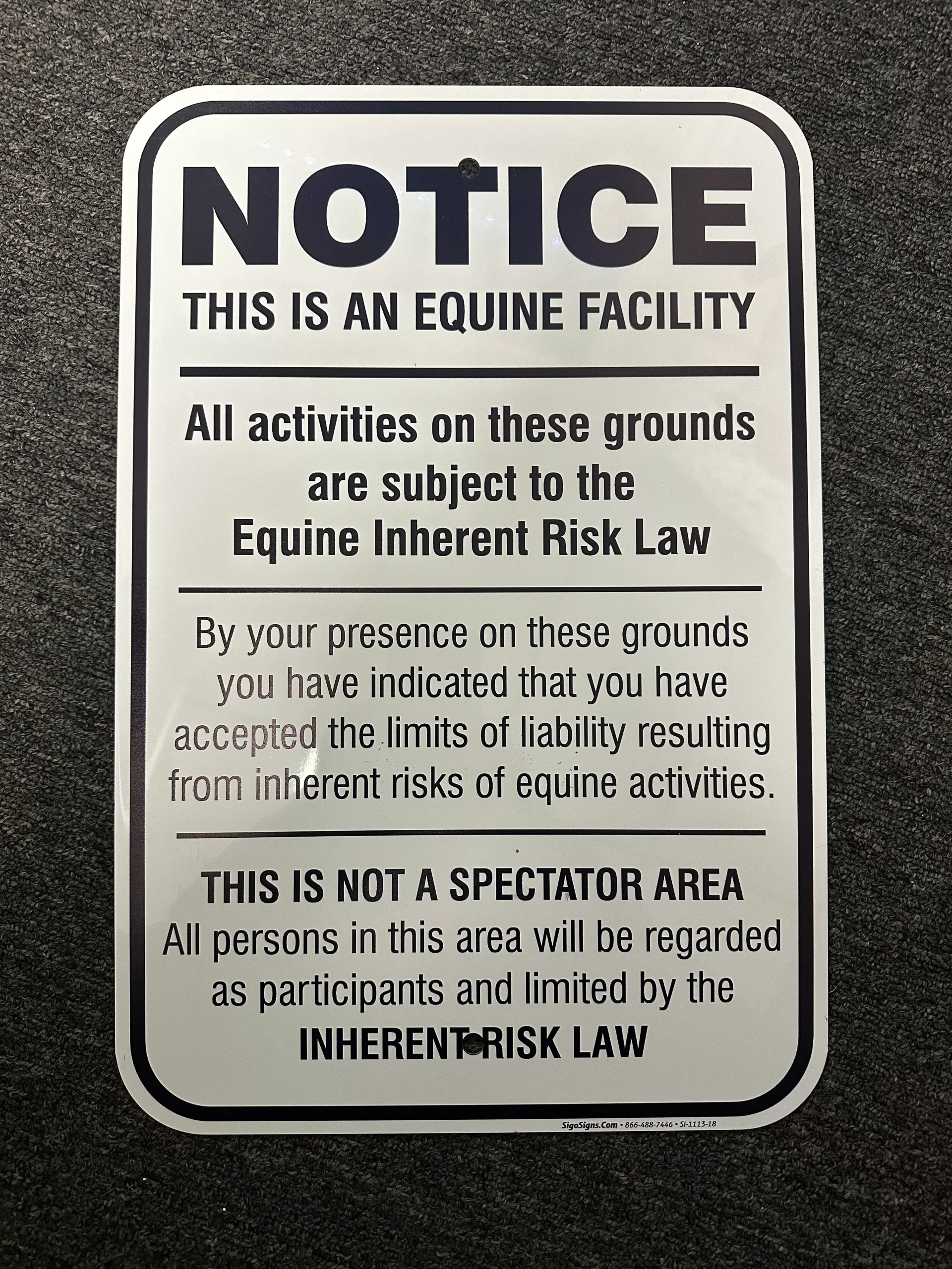 Massachusetts Code / Warning 2D Sign