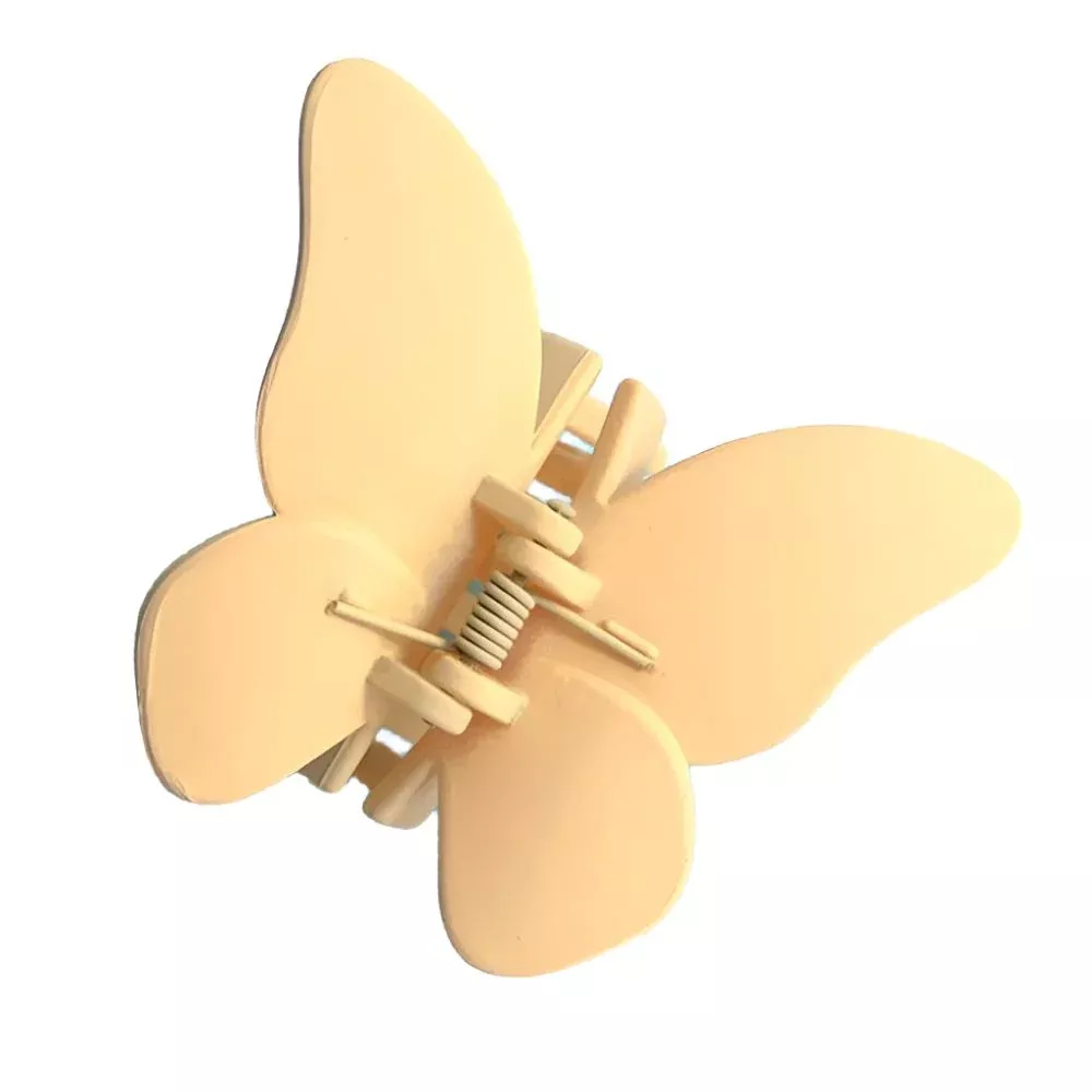 Matte Butterfly Hair Claw Clip - Beige