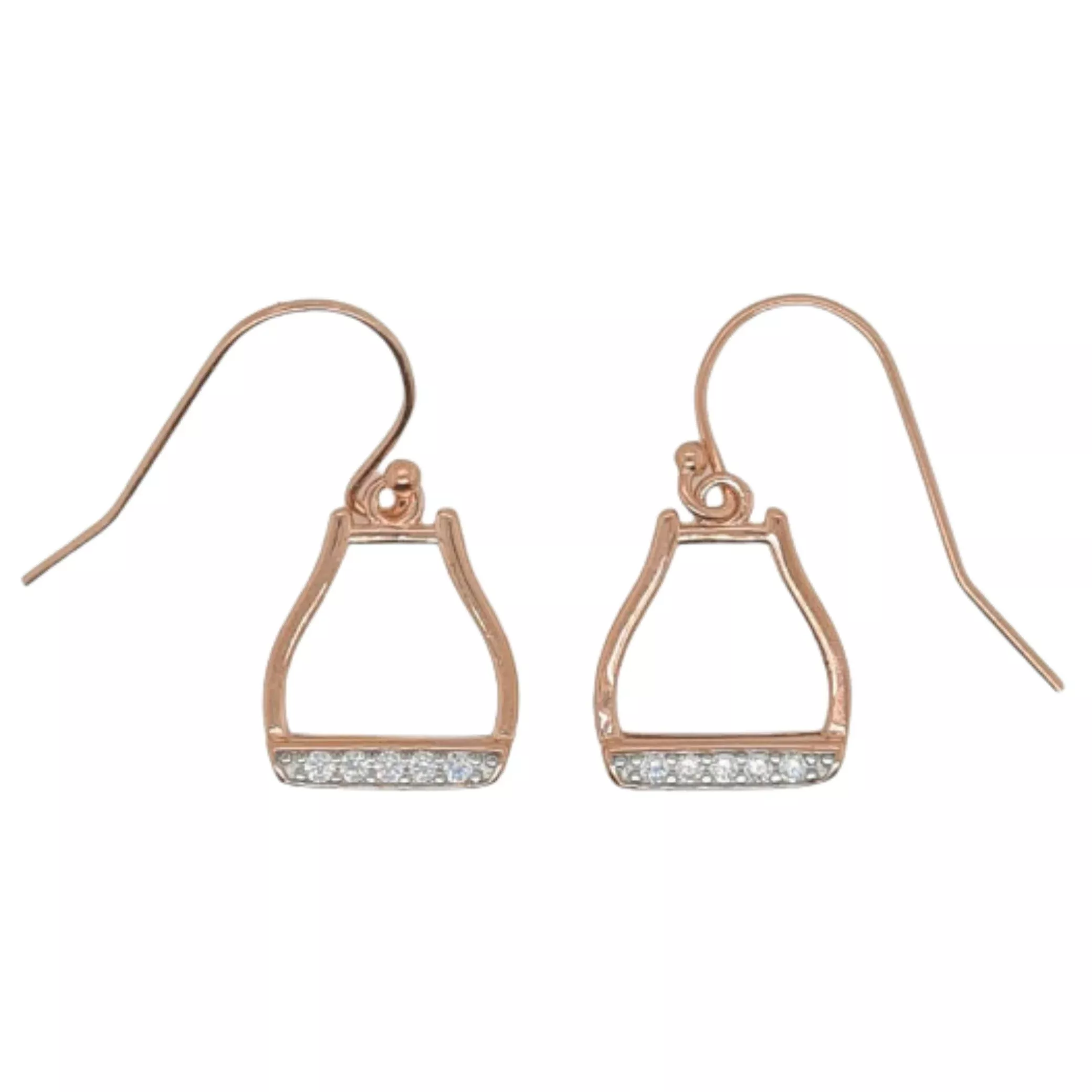 MCJ CZ Drop Stirrup Earrings