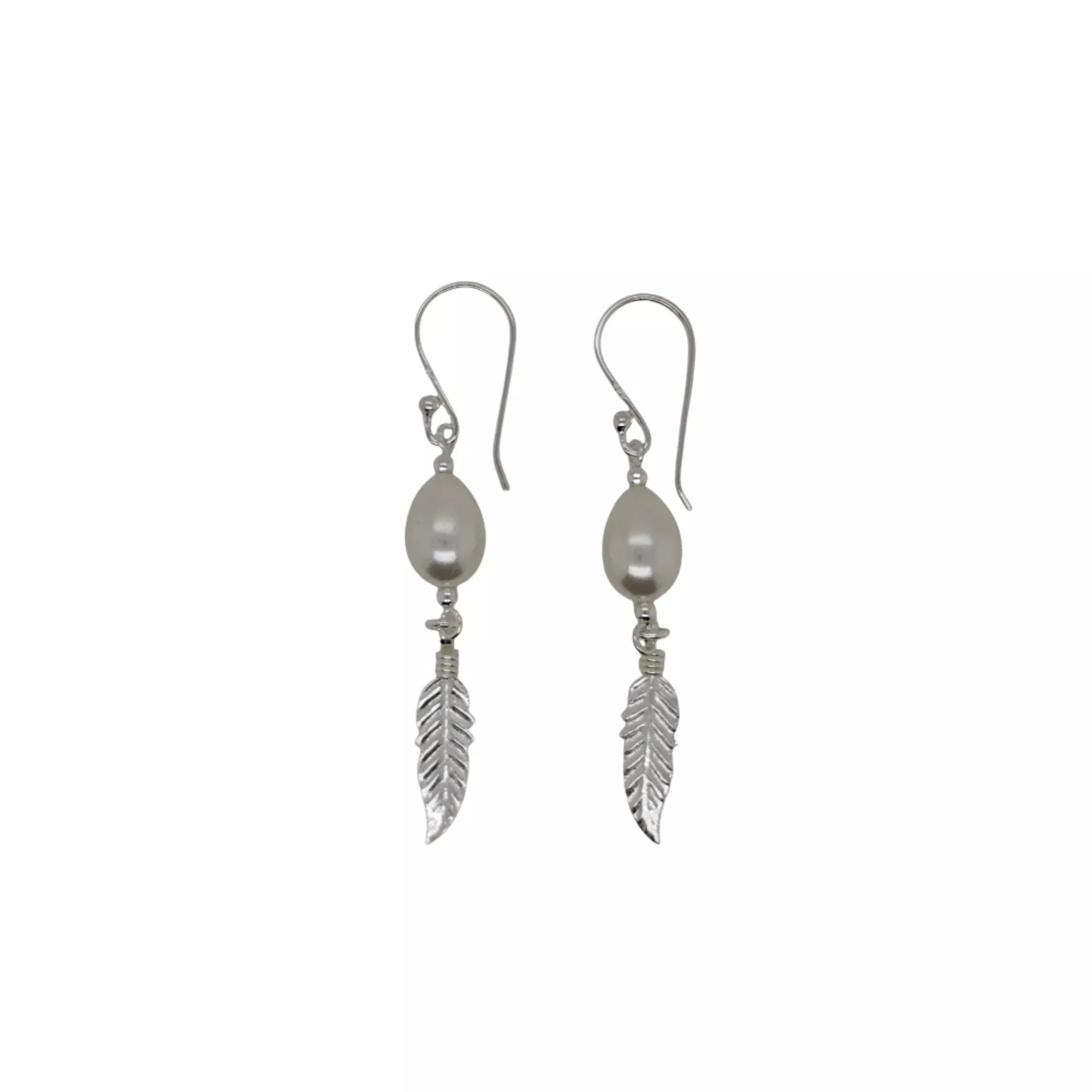 MCJ Freshwater Pearl Feather Earrings