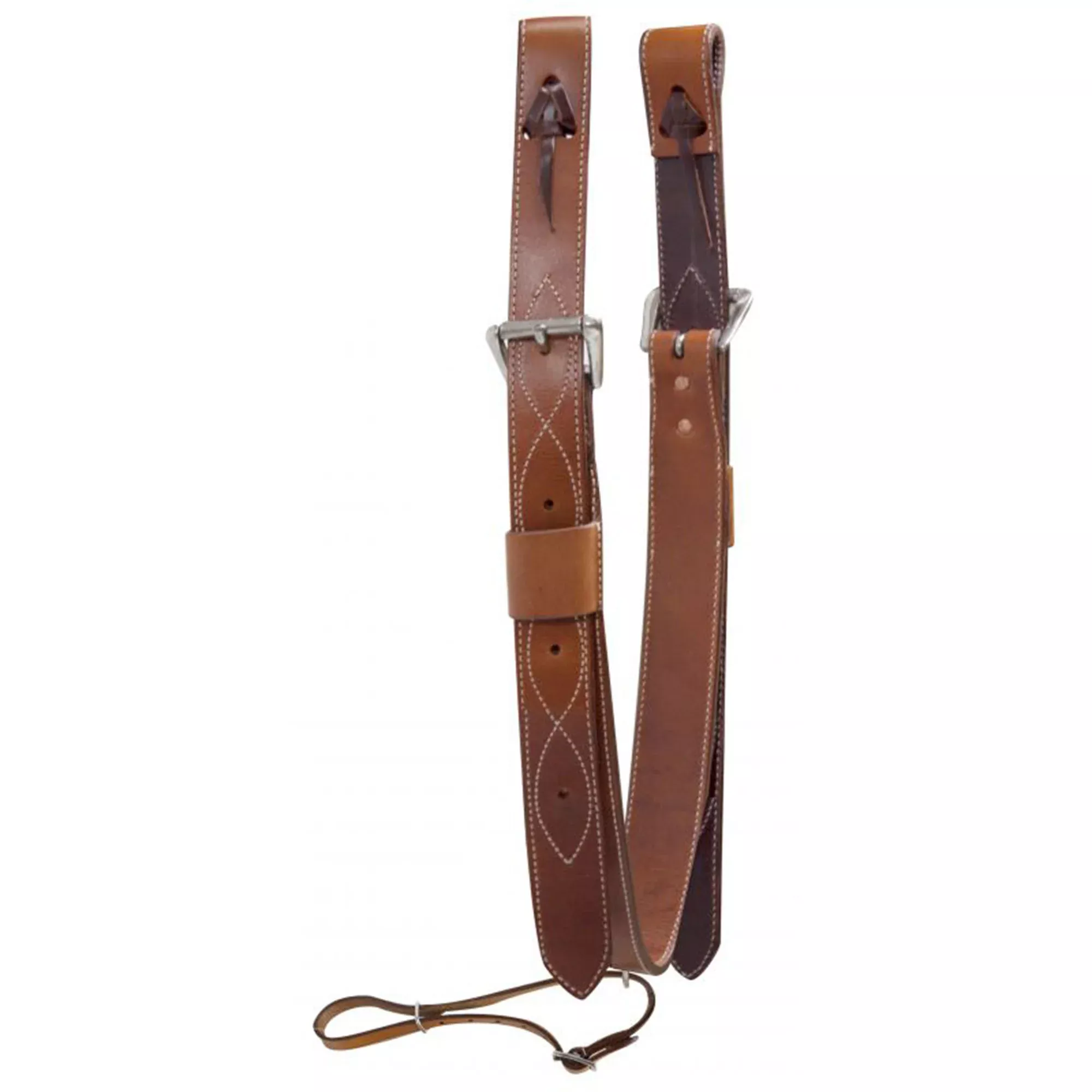 Medium Oil 2" Wide Plain Stitched Leather Back Cinch with Roller Buckles