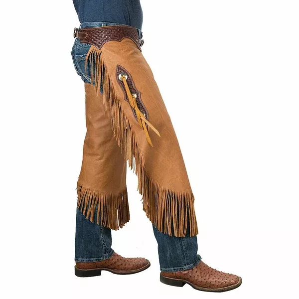 Medium Weaver Leather All Purpose Basketweave Horse Riding Chinks Brown