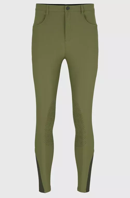 Men's Riding Breeches with Knee Grip James Olive Green
