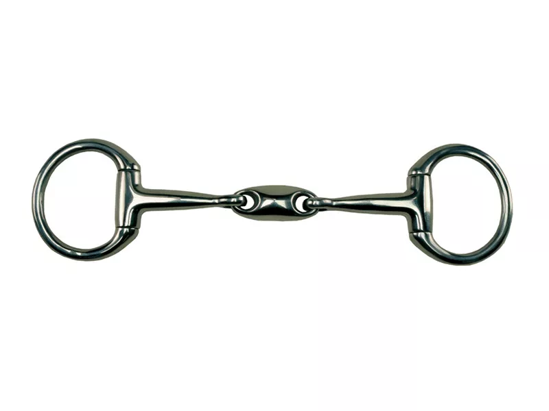 Metalab Double Jointed Bradoon, Oval Link Eggbutt Snaffle