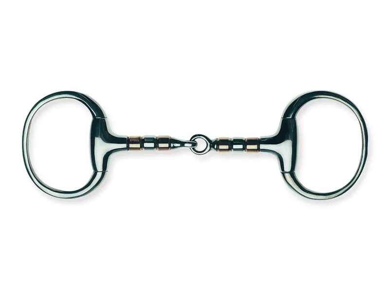 Metalab Jointed With Copper Rollers Eggbutt Snaffle