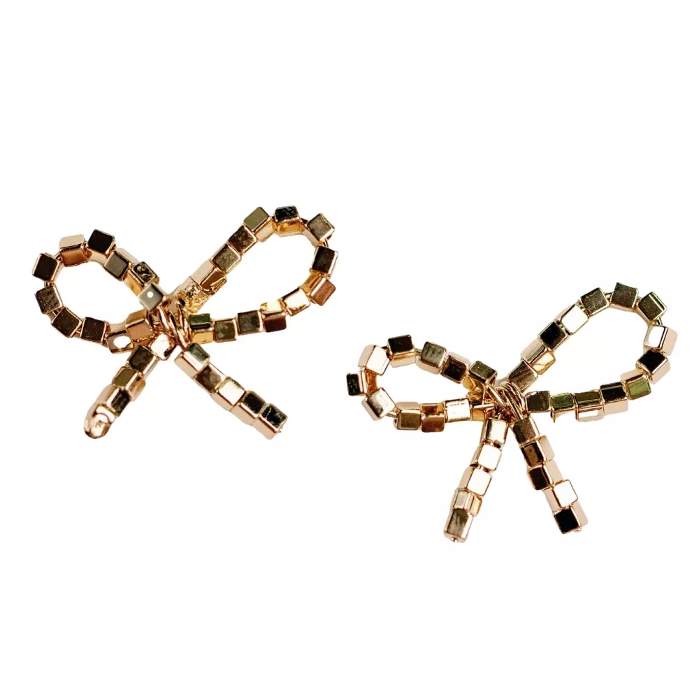 Mini Beaded Bow Earrings