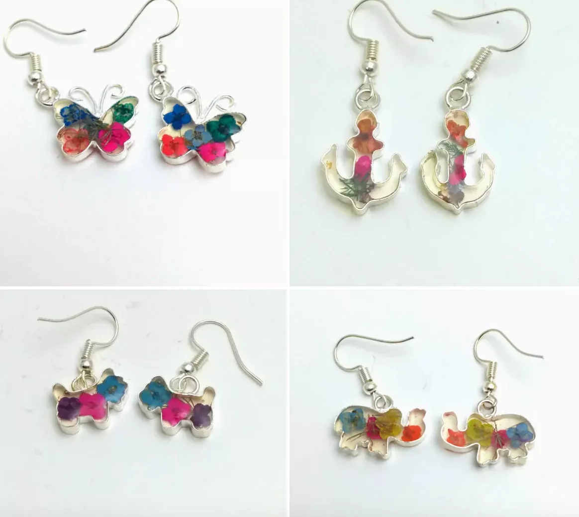 Miniature Wildflower Inlaid Earrings