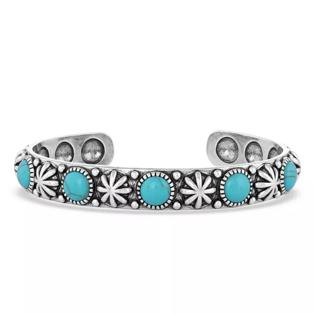 Montana Silversmiths Starlight Starbrite Stone Turquoise Silver Bracelet
