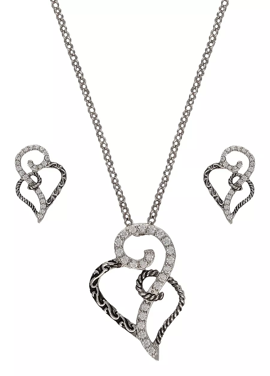 Montana Silversmiths Woven Hearts Jewelry Set