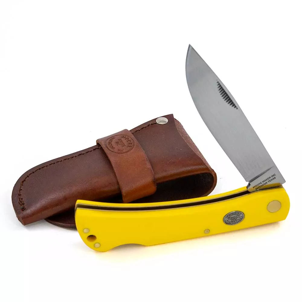 Moore Maker Yellow Locking Sodbuster with Scabbard - 4-1/2"