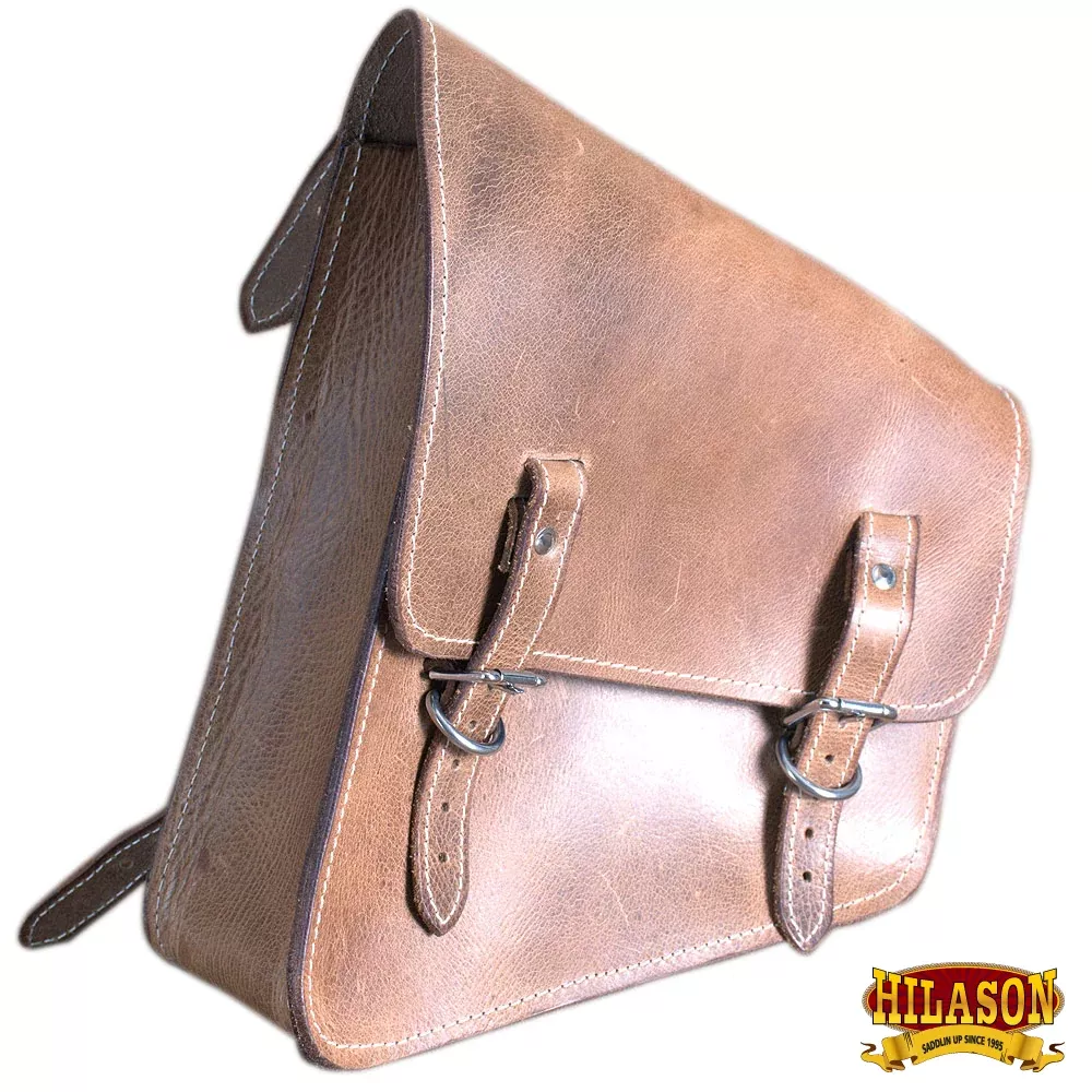 Motorcycle Bike Right Side Saddle Bag Leather Softail Rigid Hilason