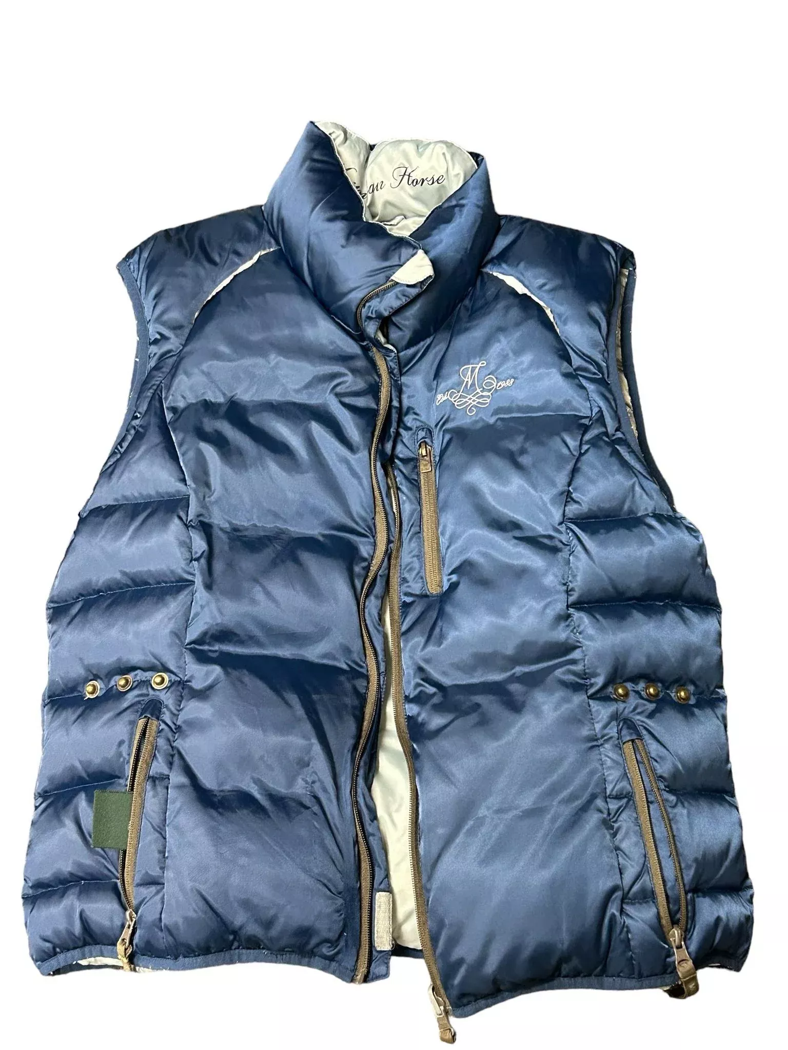 Mountain Horse Reversible Vest - Blue/Navy est. L - USED