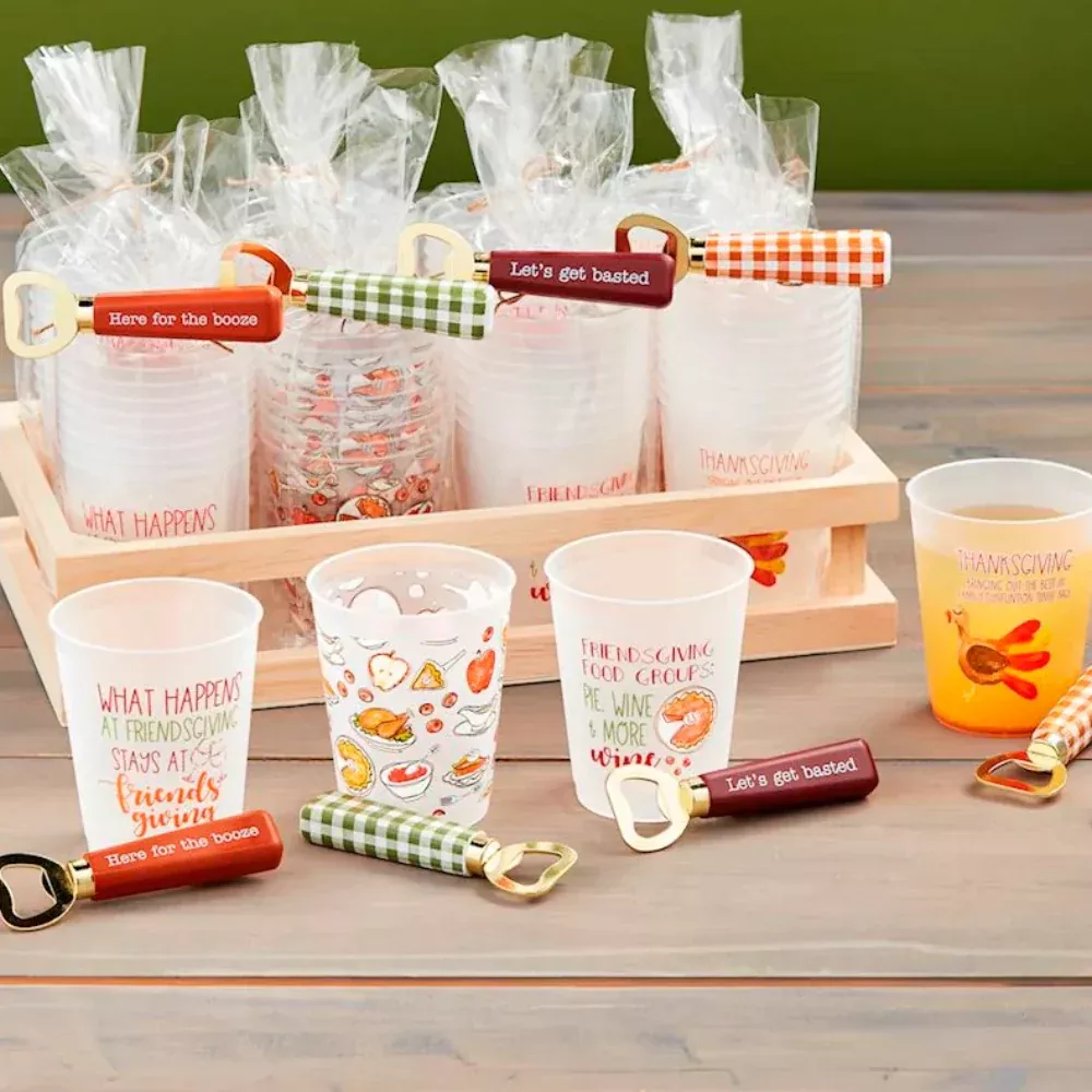 Mud Pie Friendsgiving Party Cup and Opener Set