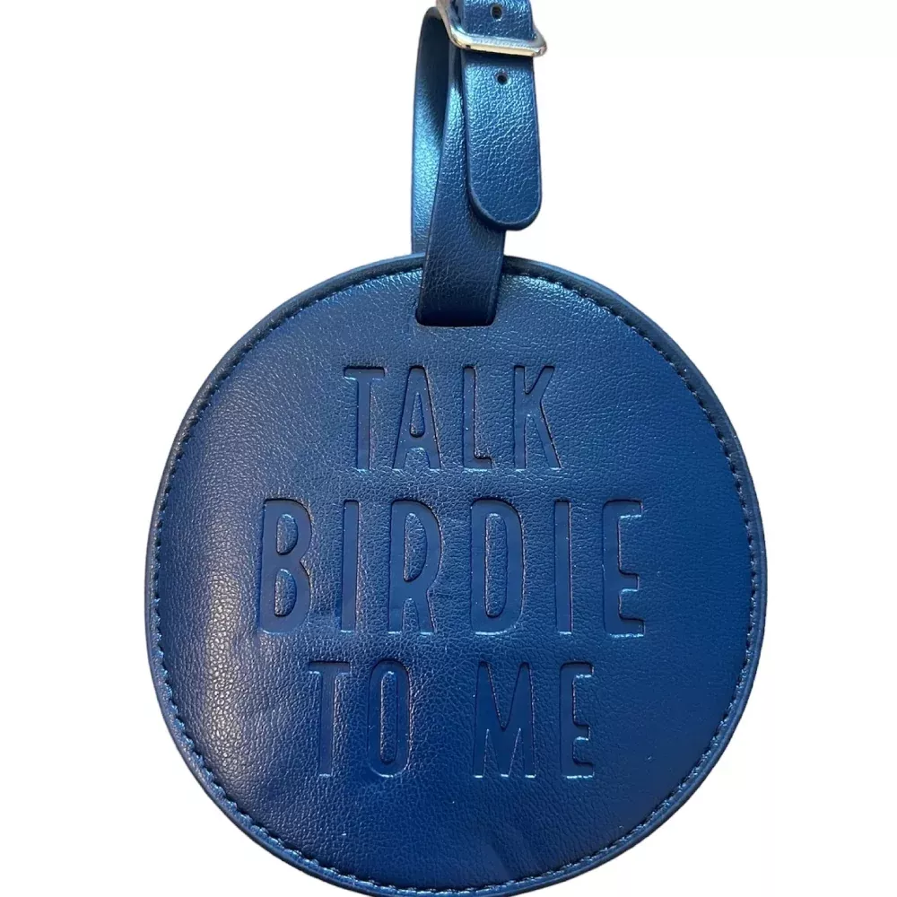 Mud Pie Talk Birdie To Me Gold Tee Bag Tag