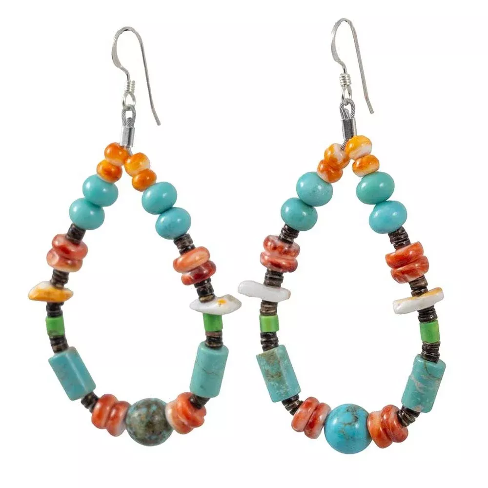 Multi Stone Hoop Earrings