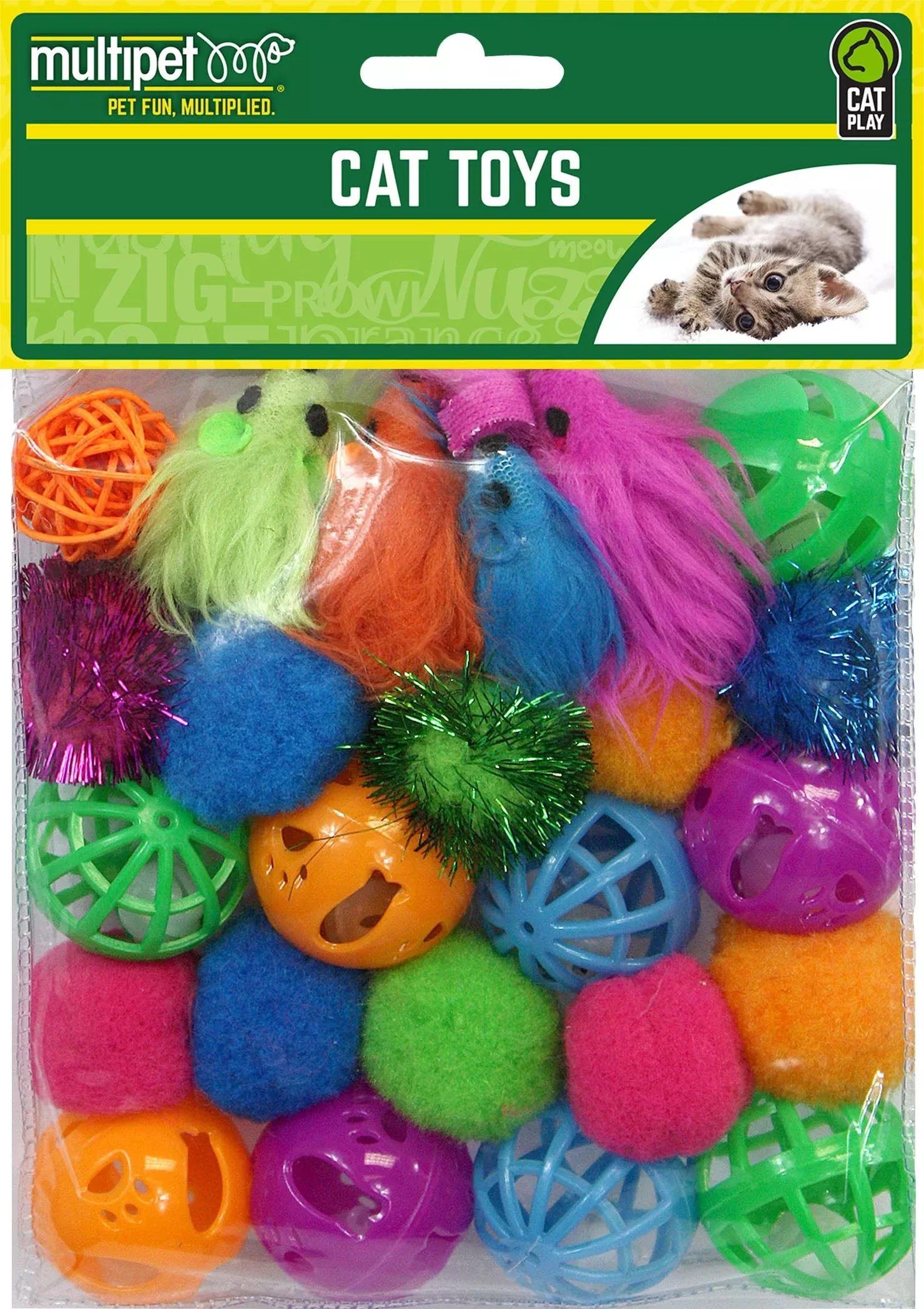 Multipet Ball & Mice Cat Toy Value Pack 24 PK