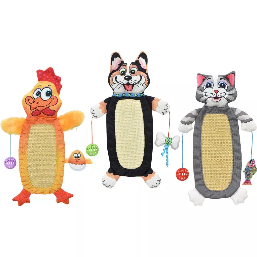 Multipet Fuzzu Scratchie Cat Mat, Assorted, 15 in