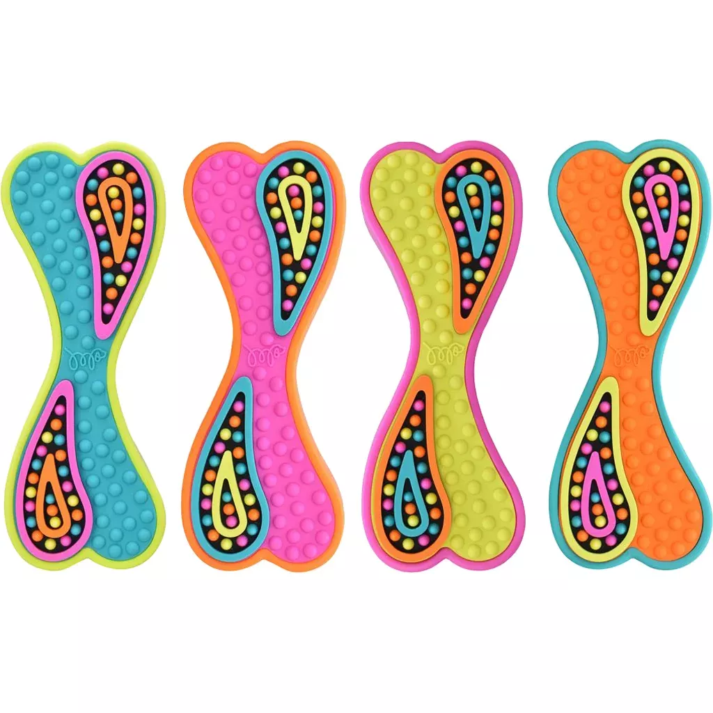 Multipet Grooverz TPR Bone Dog Toy Assorted Medium