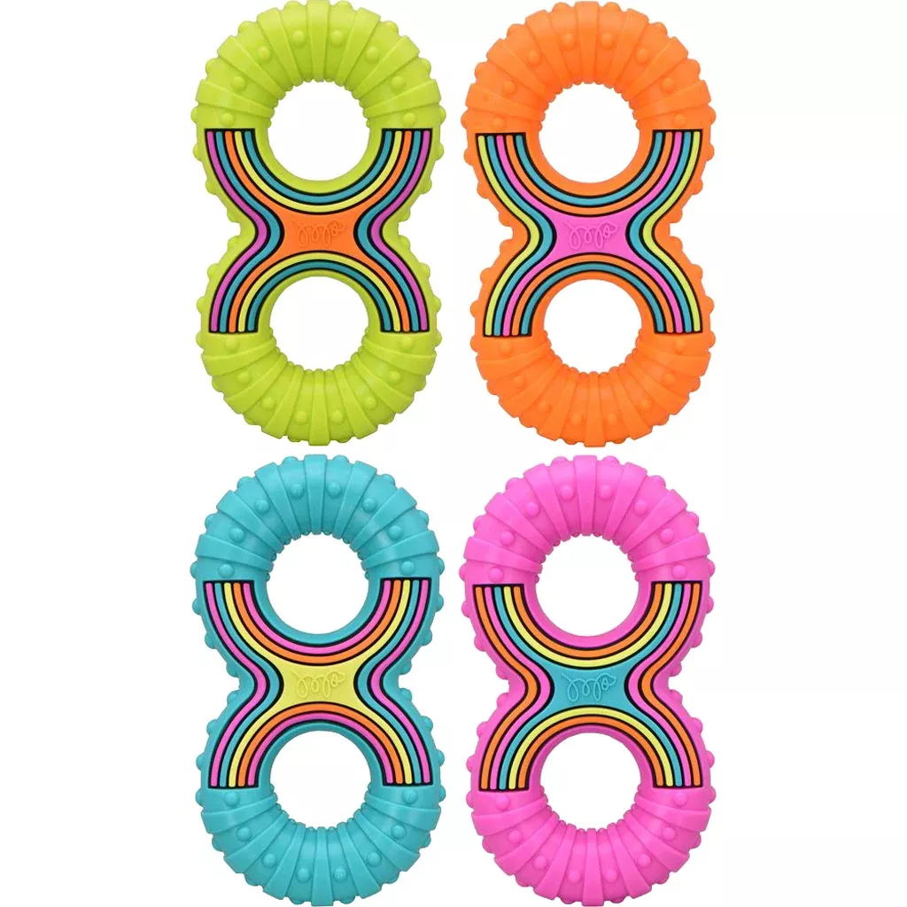 Multipet Grooverz TPR Figure 8 Dog Toy, Medium, Assorted