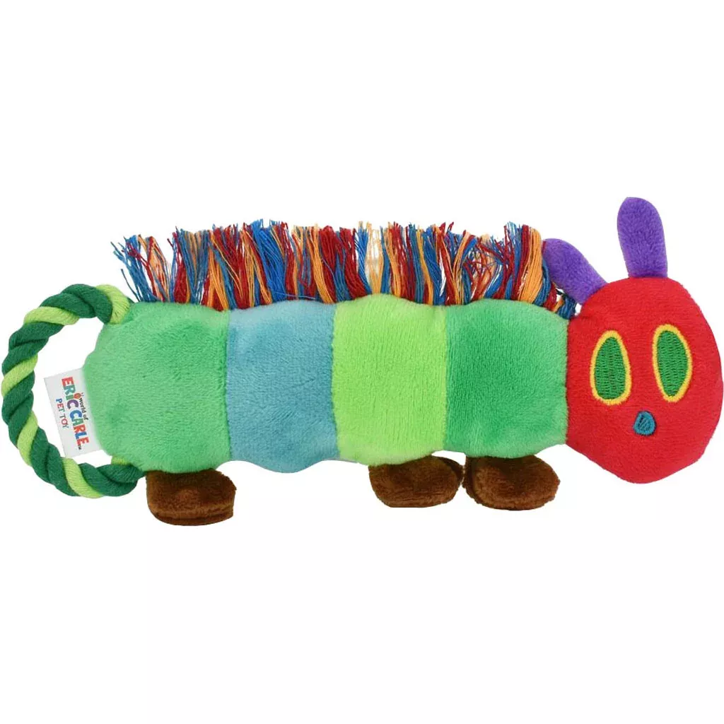 Multipet Hungry Caterpillar Tug Dog Toy, 9 In, Green