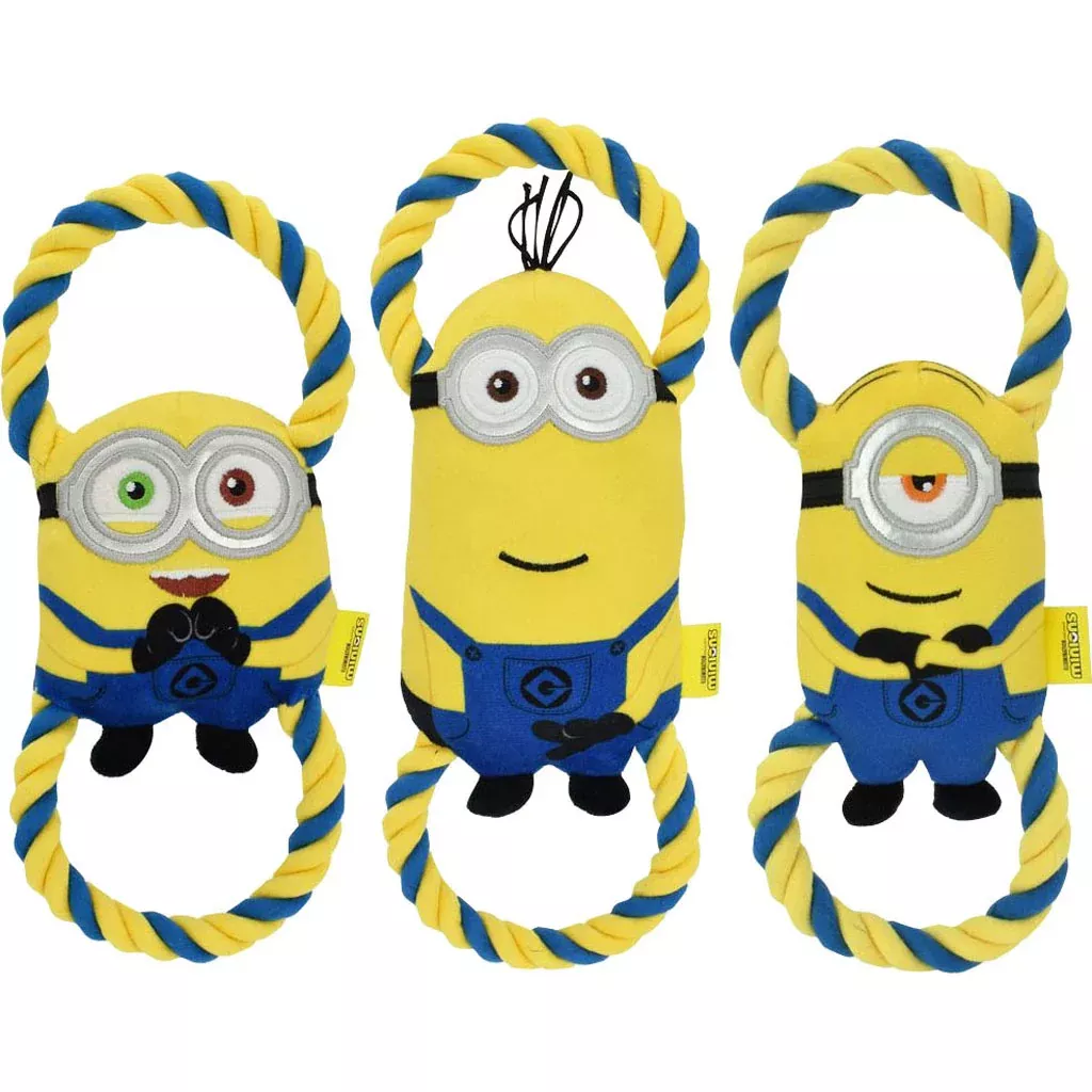 Multipet Minion Double Rope Tug Toy Assorted 11 In