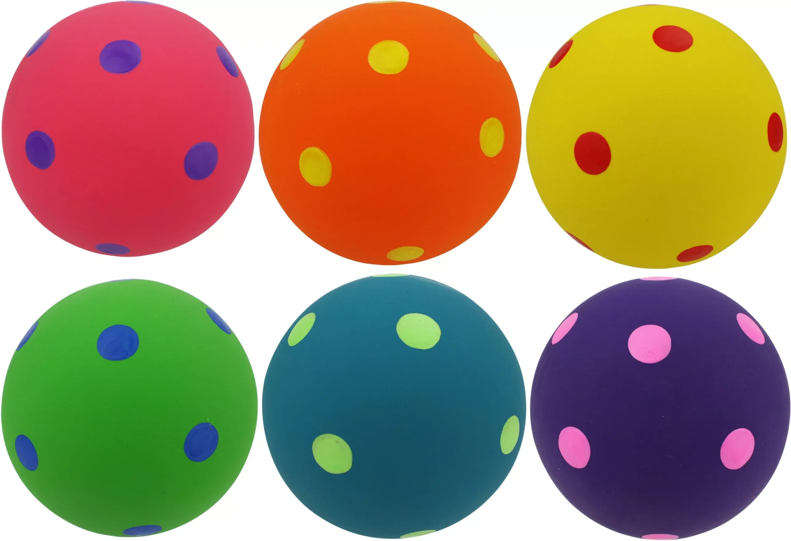 Multipet Polka Dot Ball Latex Dog Toy Assorted 4 in
