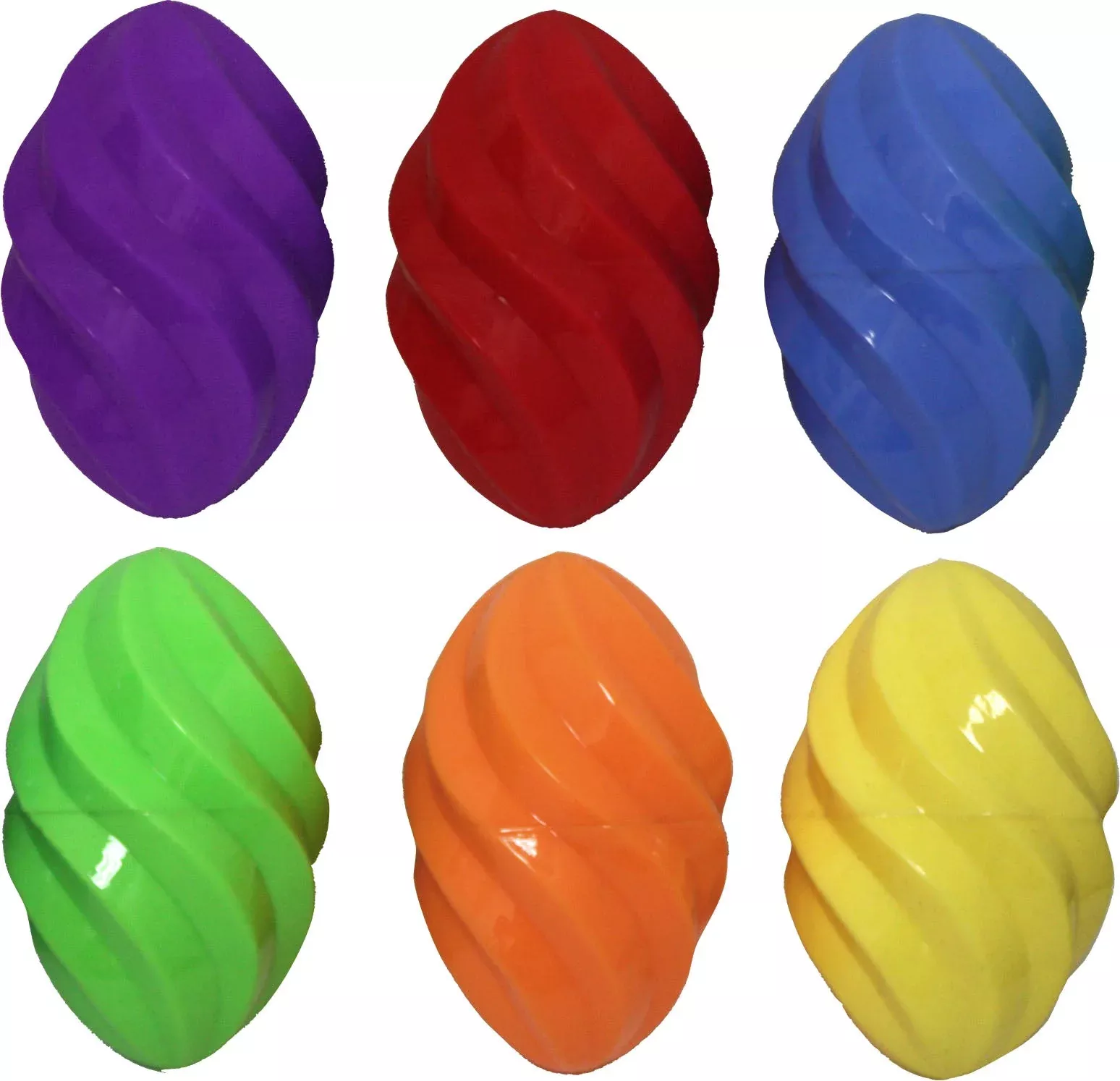 Multipet Ruff Enuff Rubber Spiral Football, 6.5 in