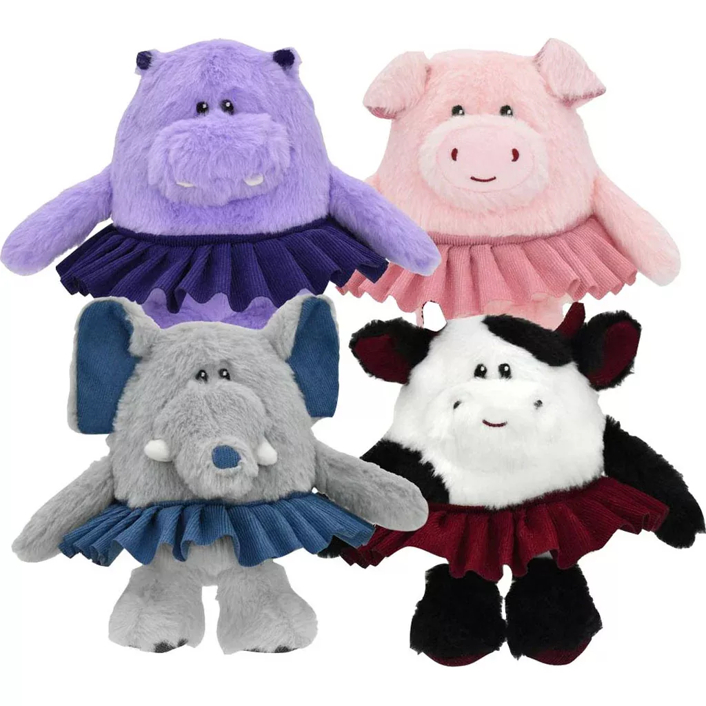 Multipet Tutu Animals Plush Dog Toy, 8 in, Assorted