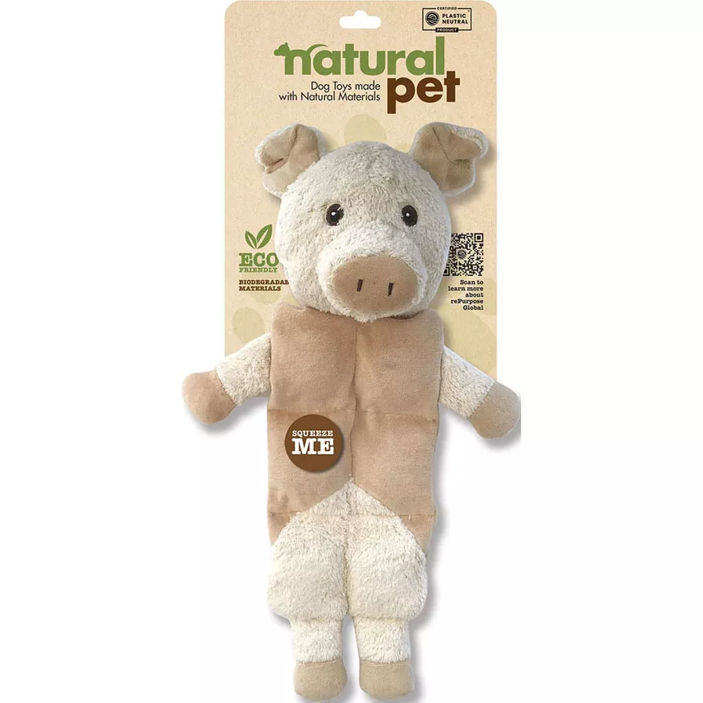 Natural Pet Pig Multi-Squeaker Plush Dog Toy