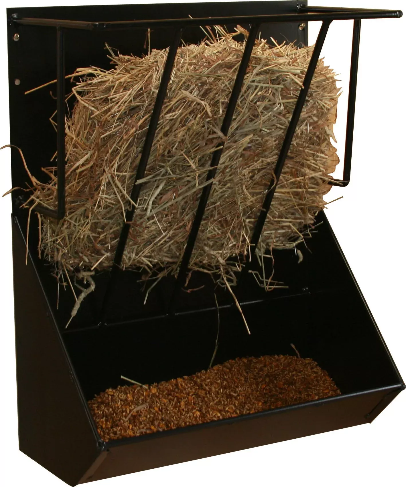 Newport Blacksmith Shop Hay and Grain Feeder, Black, 24 in
