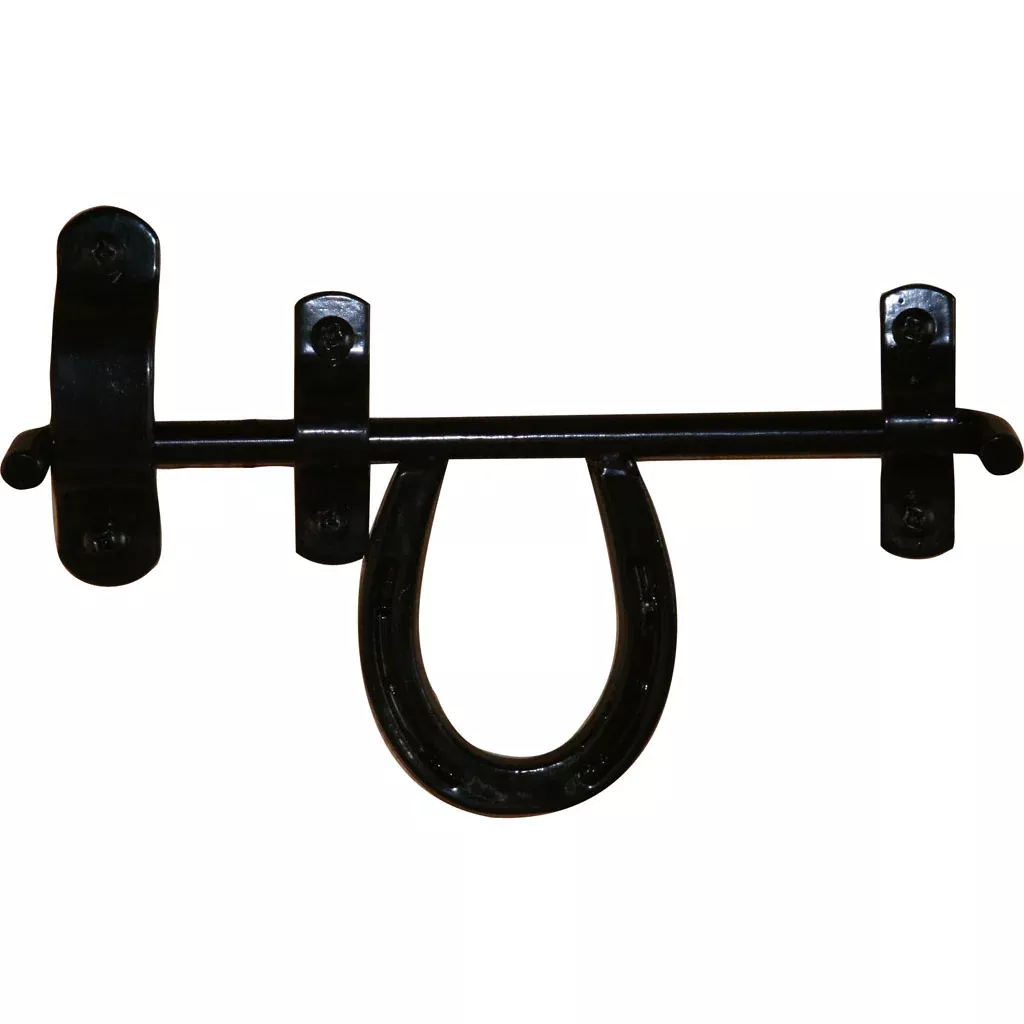 Newport Blacksmith Shop Horseshoe Door Latch – Black