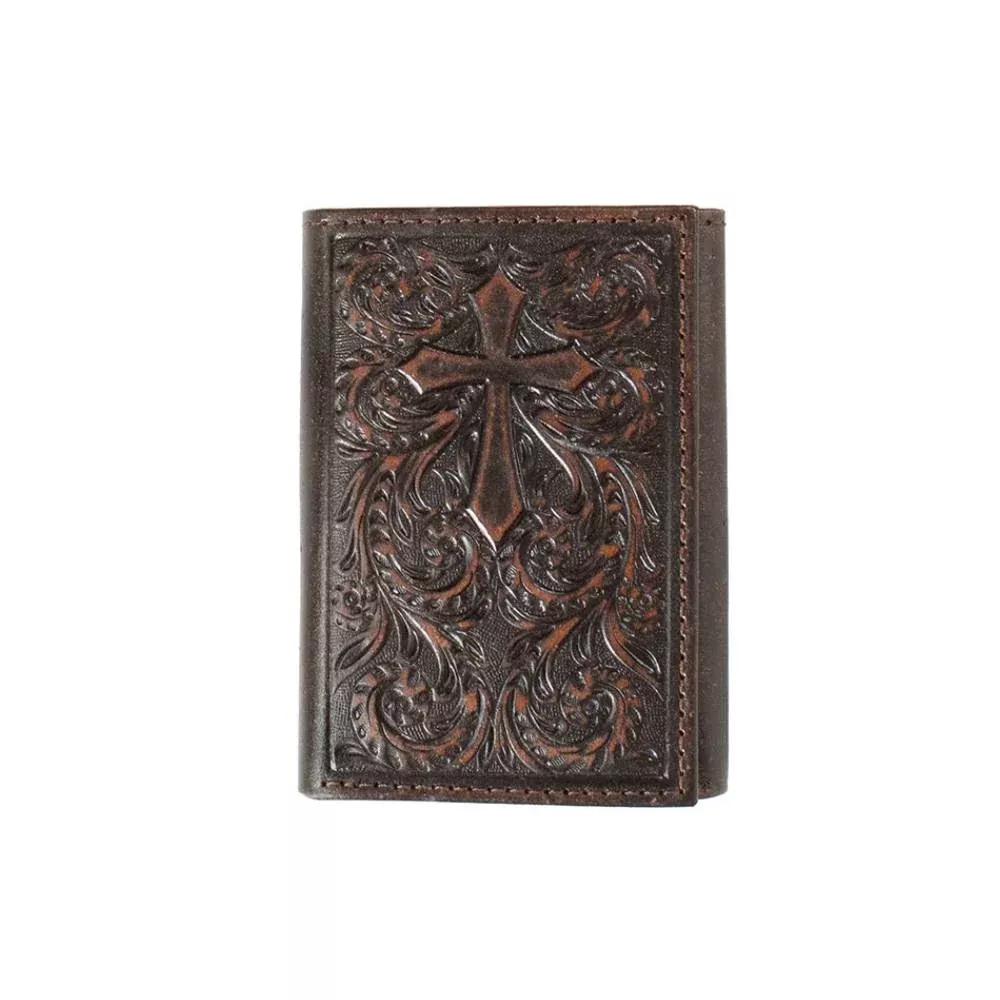 Nocona Scroll Cross Trifold Wallet