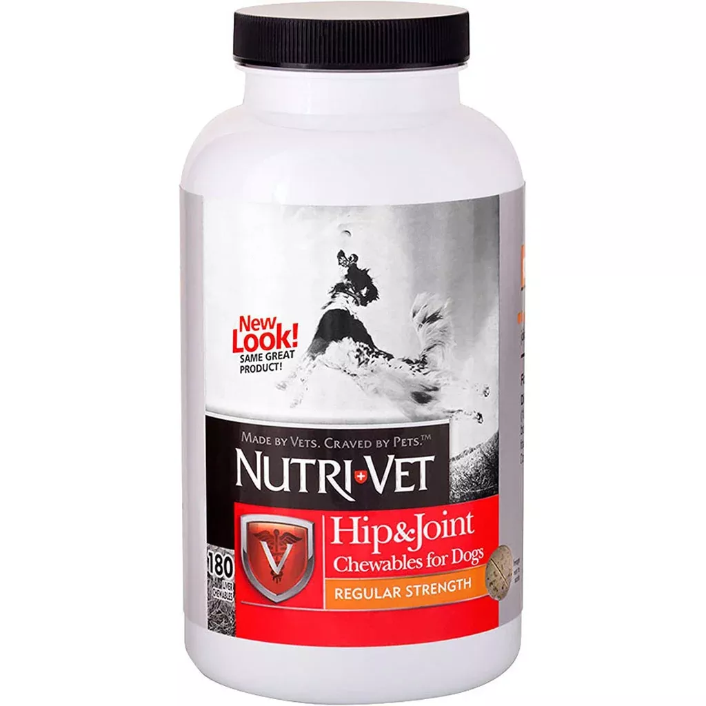 Nutri-Vet Hip & Joint Chewables for Dogs, 180 Count, Liver