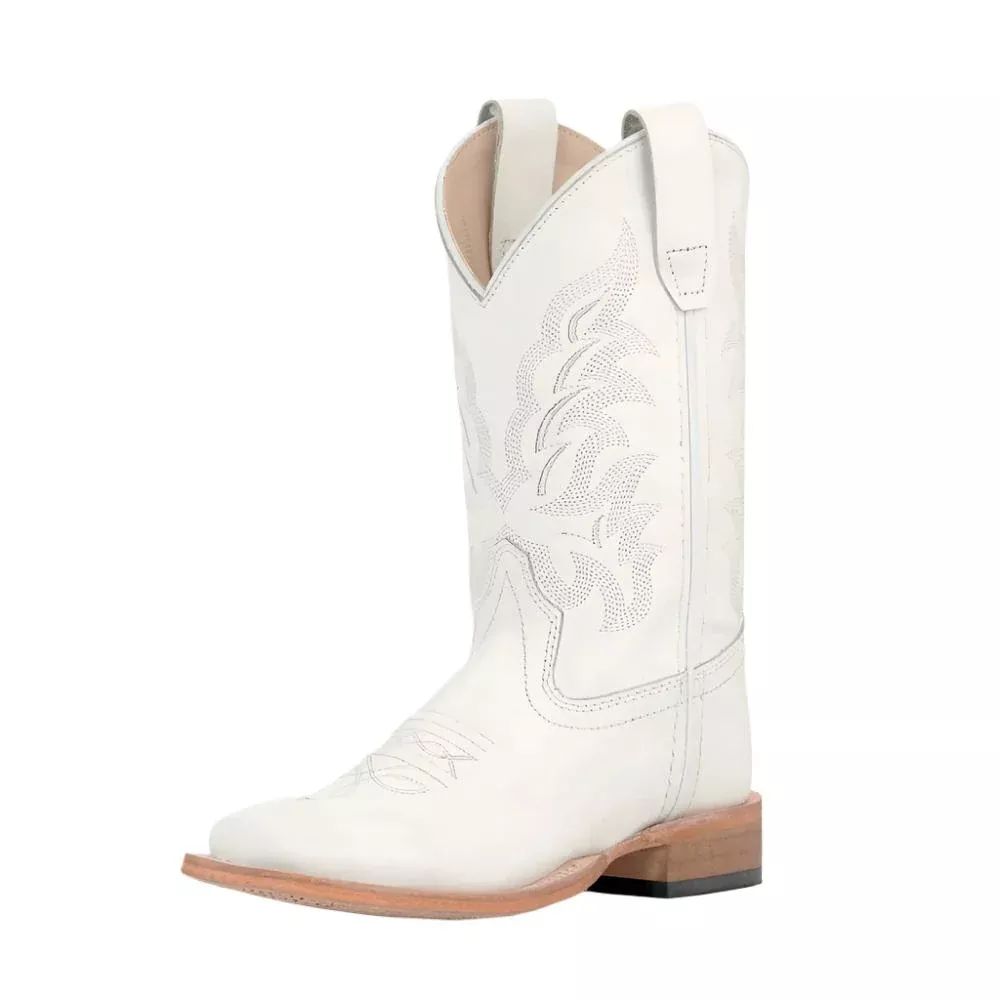 Old West Kid's White Boot