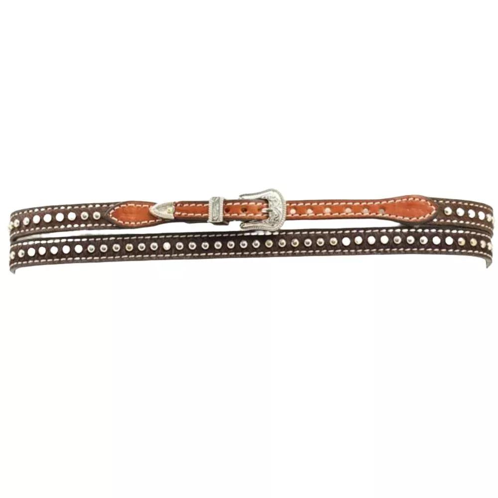 Oval Conch & Bead Hatband Brown