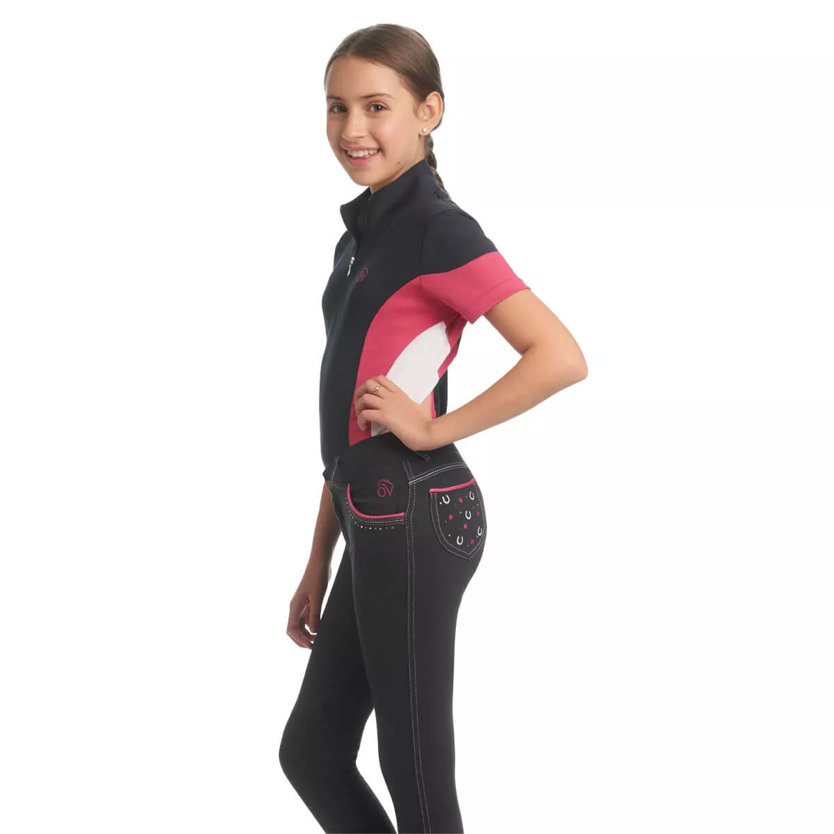 Ovation Kid’s Hearts & Horseshoe Breeches Navy