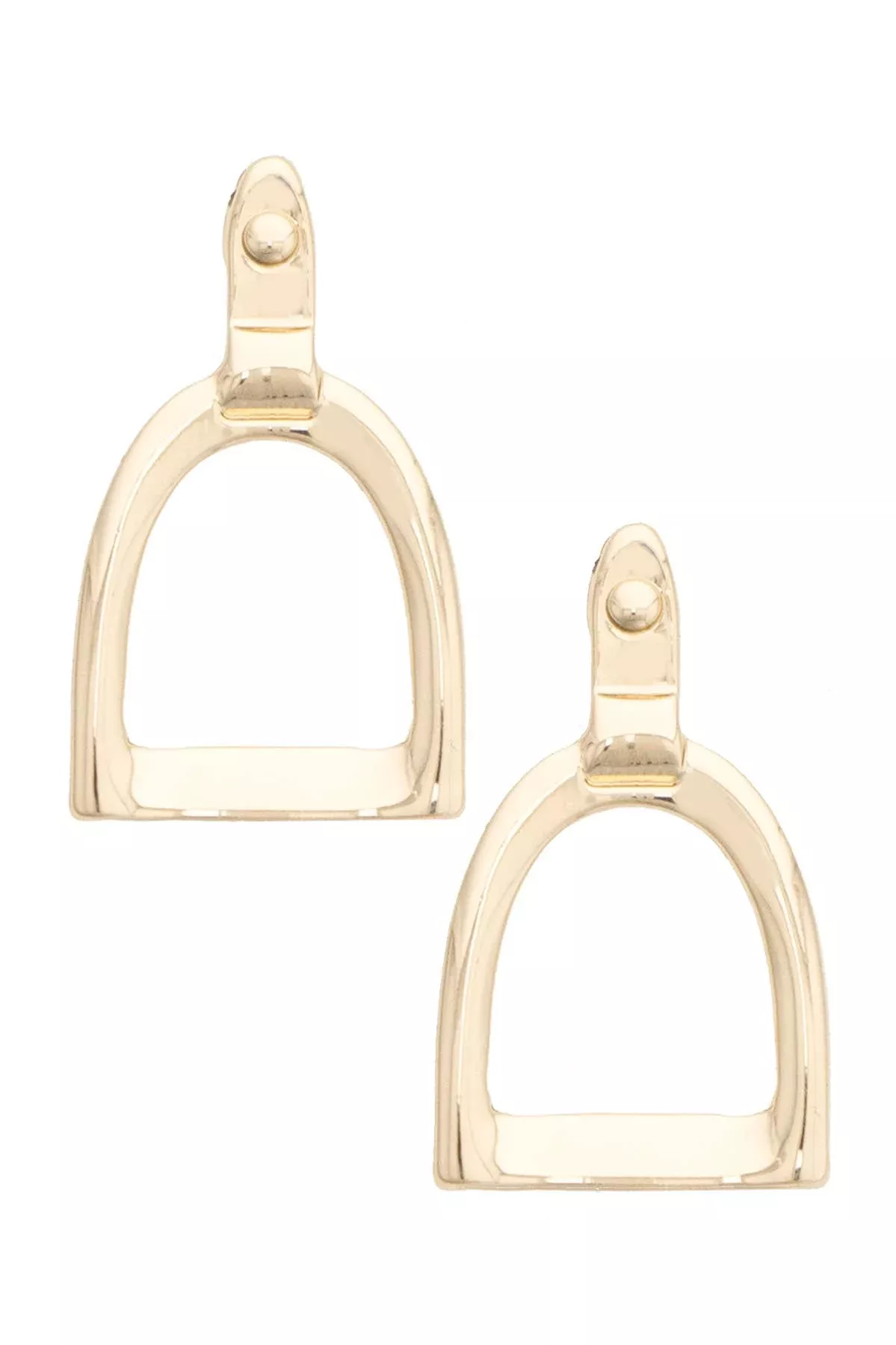 Paloma Stirrup Earrings in Shiny Gold