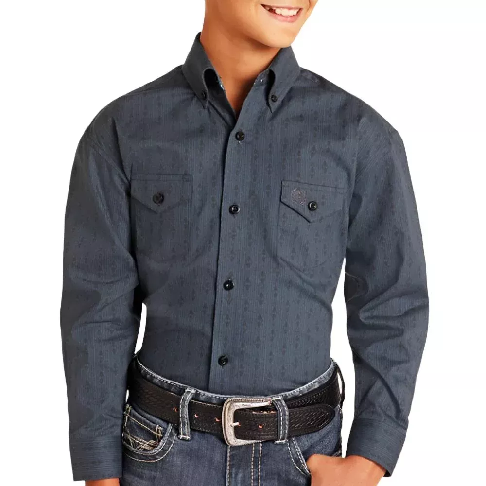 Panhandle Boy's Geo Button Shirt - FINAL SALE