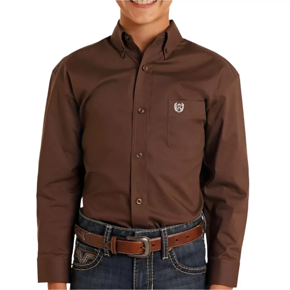 Panhandle Boy's Solid Stretch Shirt - FINAL SALE