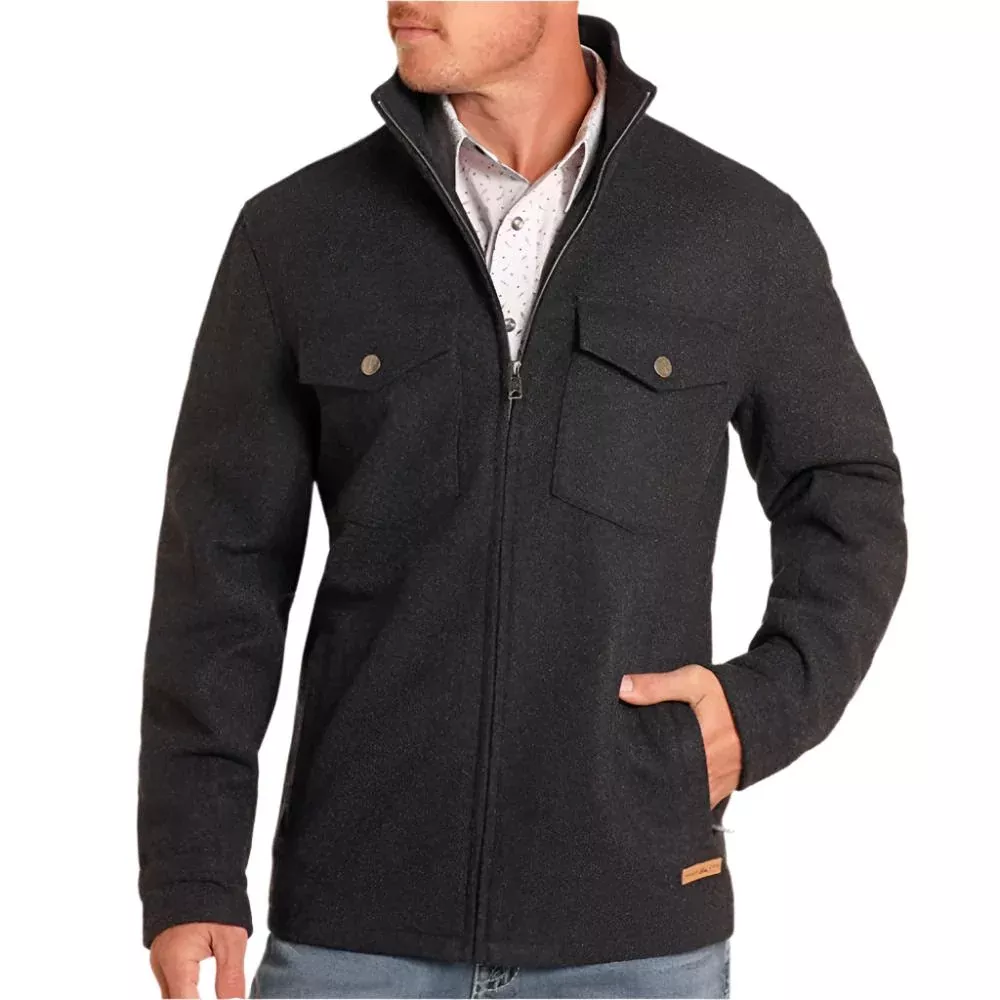 Panhandle Slim Men's Solid Heather Wool Coat - FINAL SALE