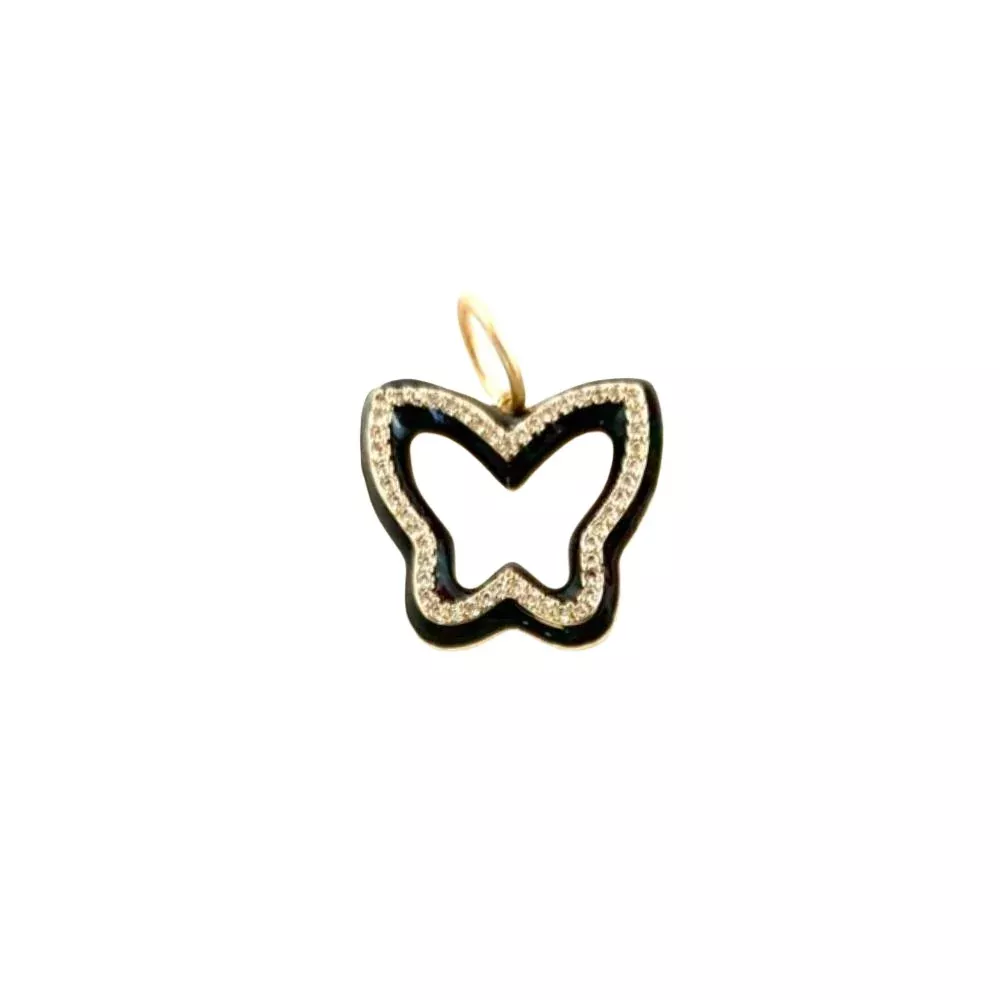 Pave Crystal Butterfly Pendant